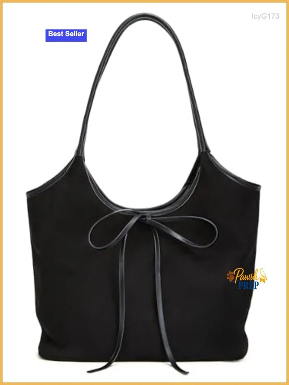 Suede & PU Bow Tote Bag Large Hobo Shoulder Satchel Purse with Magnetic Closure